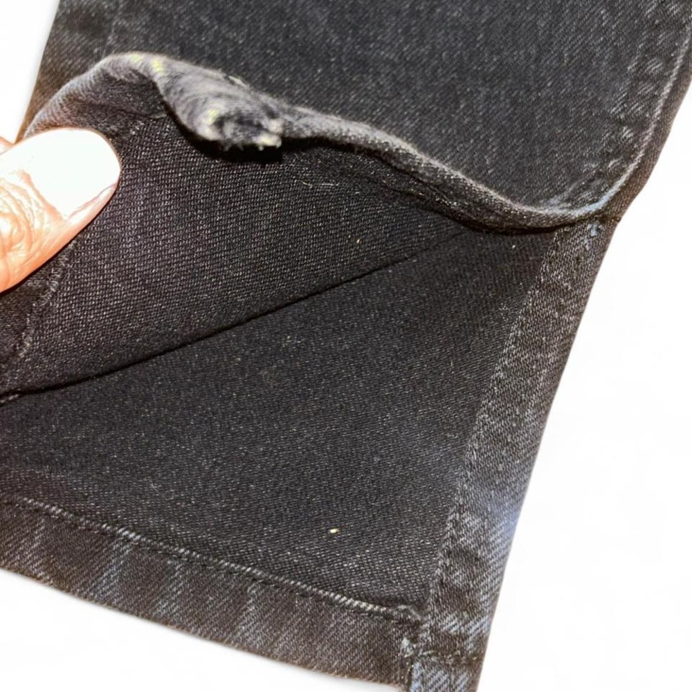 Zara Black High-Rise Split Hem‎ Straight Leg Jeans Size 6 - Picture 8 of 8